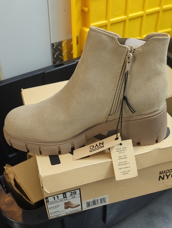 Steve Madden Shoes - Steve Madden Beige Suede Lug Sole Ankle Booties
